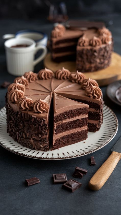 Rich Chocolate Cake with Decadent Frosting
Calling all chocolate lovers! This rich chocolate cake topped with decadent chocolate frosting is pure bliss. Made from scratch with simple ingredients, it's the ultimate dessert for any occasion. Irresistibly delicious!
#ChocolateCake #RichDessert #ChocolateFrosting #HomemadeGoodness #IndulgentTreats #BakingFromScratch #ChocolateLovers Homemade Chocolate Cake, Rich Desserts, Rich Chocolate Cake, Chocolate Cakes, Chocolate Frosting, Decadent Chocolate, Cake Toppings, Frosting Recipes, Vintage Cake