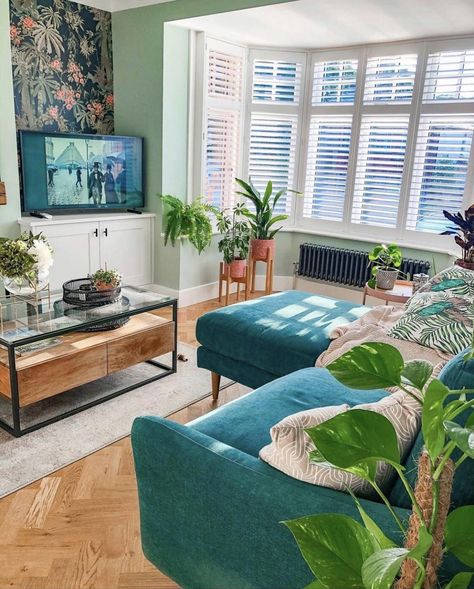 What’s Next For Our Home - Spring 2021 - Boo & Maddie Living Room Ideas Teal, Teal Living Room Ideas, Living Room Curtain Ideas, Teal Living Room, Room Curtain Ideas, Living Room Shutters, Dark Green Living Room, Living Room Color Combination, Living Room Paint Color Ideas