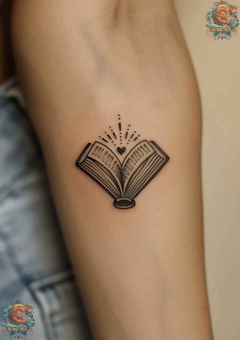 Discover 30 unique book lover tattoo ideas, from minimalist designs to literary quotes and classic book symbols. Perfect for every bibliophile! Book And Heart Tattoo, Delicate Quotes, Armband Tattoo Frau, Book Lover Tattoo Ideas, Lover Tattoo Ideas, Literature Tattoos, Bookworm Tattoo, Reader Tattoo, Writer Tattoo