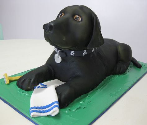 Labrador Cake, Lab Cake, Dogs Cake, Grooms Cake Ideas, Fondant Dog, Grooms Cakes, Yoghurt Cake, Dog Birthday Cake, 3d Dog