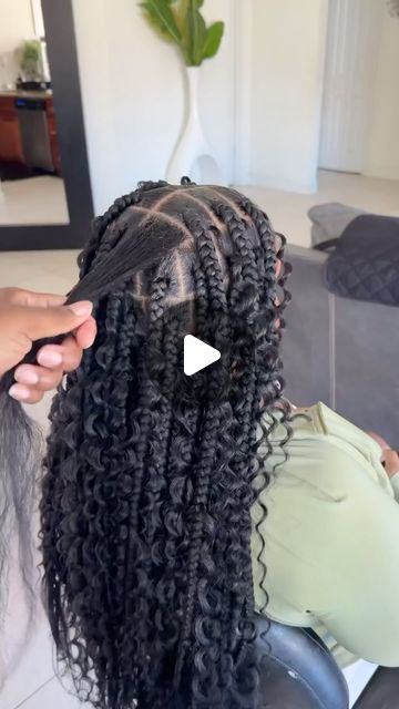 Large Boho Knotless, Loc Twist, Boho Braided Hairstyles, Easy Ponytail, Videos Hairstyles, Large Box Braids, Boho Knotless, Crochet Box Braids, Ponytail Hairstyles Easy