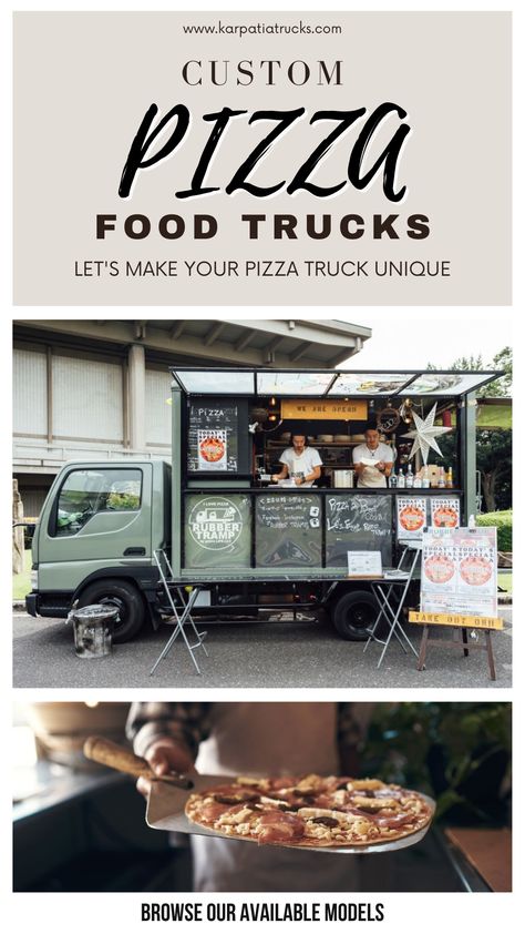 Grow Your Food Truck Business: Essential Tips To Successfully Manage And Increase Your Sales, Learn How To Start A Mobile Food Cart Business: Mobile Food Facility; Popular Pizza Food Truck Options Pizza Pop Up, Italian Food Truck, Pizza Trailer, Old School Pizza, Pizza Business, Truck Conversion, Pizza Catering, Chicago Deep Dish, Custom Food Trucks