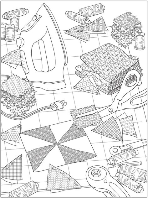 Sewing Coloring Pages Free Printable, Sewing Coloring Pages, Modele Zentangle, Dover Publications, Detailed Coloring Pages, Free Adult Coloring Pages, Store Interiors, Coloring Pages To Print, Coloring Book Art