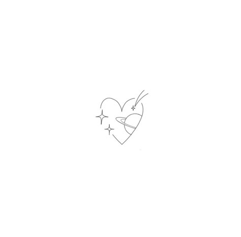 Heart Universe Tattoo, Shiny Heart Tattoo, Space Heart Tattoo, Celestial Heart Tattoo, Universe Minimalist Tattoo, Heart With Stars Tattoo, Easy First Tattoos, Heart Star Tattoo, Heart Fine Line Tattoo