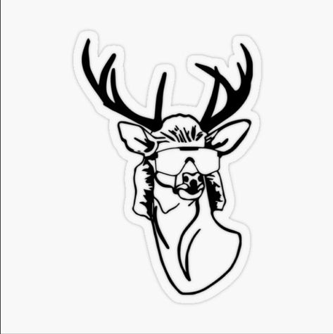 Aztec Cricut Design, Deer Pfp, Deer Mullet, Fawn Animal, Elk Skull, Country Stickers, Cute Fawn, Procreate Stickers, Deer Face