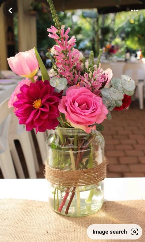 Ideas For Flowers, Small Flower Arrangements, Wildflower Baby Shower, Grad Party Decorations, Mason Jar Flowers, Flowers Arrangements, Flower Arrangements Diy, Fresh Flowers Arrangements, Deco Floral