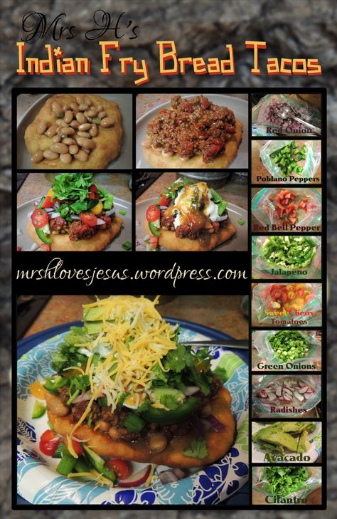 Crave!!!!!  Just easy, honest, good Native Navajo Tacos, piled high with authentic toppings.  Delish!!!!! Native Thanksgiving, Indian Taco Recipes, Homemade Yeast Bread, Cherokee Food, Native American Fry Bread, Vegan Bechamel, Fry Bread Tacos, Indian Fry Bread, Navajo Tacos