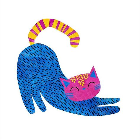 Another improbably coloured kitty for #internationalcatday 🐾 💙💛💗 . . . #caturday #catart #catillustration #catpainting #catsofinstagram… Normandie France, Animal Illustration Art, Birthday Illustration, Posca Art, Fun Illustration, Cats Illustration, Arte Animal, Preschool Art, Cat Illustration