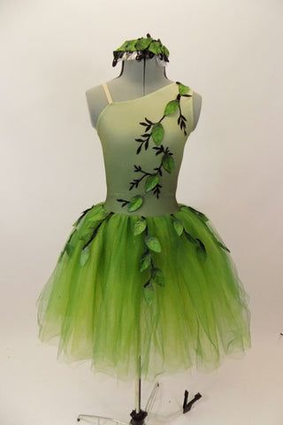 Romantic Tutu, Fairy Wings Costume, Leaf Dress, Leaf Skirt, Green Tulle, Fairy Clothes, Pantomime, Wings Costume, Ballet Tutu