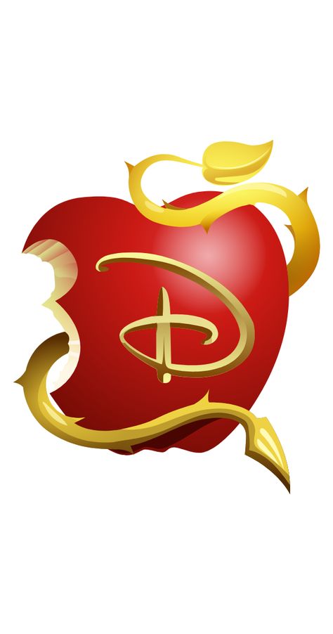 Nice sticker with the logo of the Descendants movie from Disney, in which children of famous fairytale villains  - such as Jafar, Maleficent, the Evil Queen, and Cruella de Vil, are given a second... The Descendants Party Ideas, Fairytale Villains, Descendants Logo, Descendants Stickers, The Descendants Movie, Apple Logo Sticker, Descendants Party Ideas Birthdays, Descendants Cake, Elmo Christmas