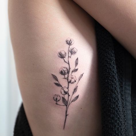 Cotton Flower Tattoo, Simplistic Tattoo Minimalist, Cotton Tattoo, Bean Tattoo, Simplistic Tattoo, Branch Tattoo, Sister Tattoo, Tattoo Minimalist, Word Quotes