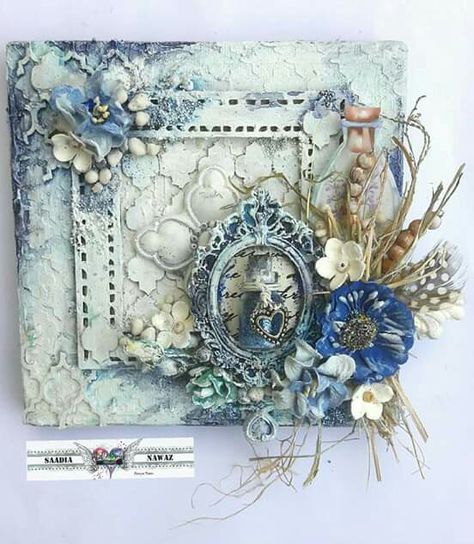 Pinned from Facebook Finnabair Art, Altered Canvas, Mixed Media Cards, Mixed Media Art Canvas, Mixed Media Crafts, Scrapbooking Photo, Mixed Media Artwork, Mixed Media Projects, Mixed Media Art Journaling