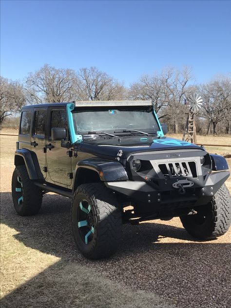 Jeep Wrangler Unlimited Sport Black and Tiffany Blue Finally Dream Come True!! Jeep Living, Red Jeep Wrangler Unlimited, Yellow Jeep Wrangler, Jeep Upgrades, Green Jeep Wrangler, Custom Jeeps, Jeep Custom, Blue Jeep Wrangler, Black Jeep Wrangler