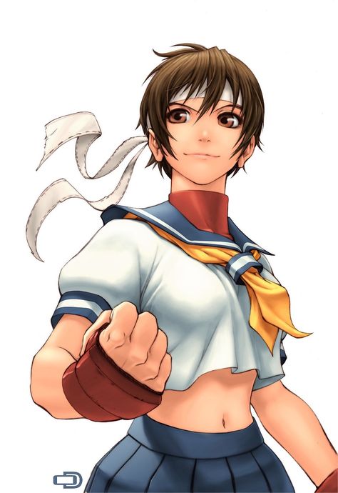 Sakura kasugano Street Fighter Girls, Sakura Kasugano, Sakura Street Fighter, Street Fighter Alpha 2, Street Fighter Video Game, History Of Video Games, Capcom Street Fighter, Street Fighter Alpha, Street Fighter Characters