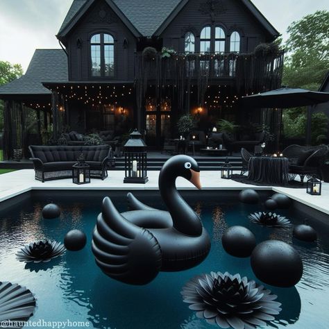 All Posts • Instagram Gothic Swimming Pool, Gothic Beach House, Gothic Pool, Goth Pool, Halloween Pool Party, Summerween Party, Summer Party Diy, Pool Decorations, Summer Party Planning