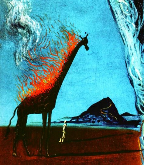 Burning giraffe The Burning Giraffe, Burning Giraffe, Salvador Dali Paintings, Salvador Dali Art, Dali Paintings, Dali Art, Max Ernst, Joan Miro, The Burning