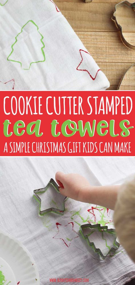 These adorable DIY Christmas tea towels are a cute Christmas gift kids can make. Whether you need Christmas gifts kids can make for family or Christmas gifts or Christmas gifts kids make parents, you'll love these easy Christmas crafts for kids to make. These DIY Christmas gifts cheap are a great way to make Christmas crafts for gifts. You'll love these simple Christmas towels because they're perfect crafts for Christmas gifts homemade. #Christmascrafts #giftideas Kids Christmas Crafts For Gifts, Christmas Gifts Kids Can Make, Preschool Christmas Gifts, Gifts Kids Can Make, Christmas Tea Towels, Diy Christmas Gifts For Kids, Nanny Life, Parents Christmas, Toddler Christmas Gifts