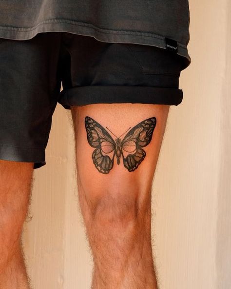 Butterfly Tattoo Above Knee Men, Men’s Butterfly Tattoo Leg, Butterfly Tattoo Thigh Men, Below Knee Butterfly Tattoo, Moth Tattoo Men Leg, Monarch Butterfly Tattoo Men, Butterfly Tattoo On Men, Buterfluffy Tattoo Men, Butterfly Man Tattoo