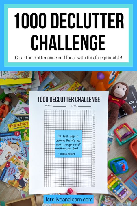 1000 declutter challenge- like an extreme version of the #minsgame, but with less rules! Declutter your home once and for all with this minimalism challenge! #minimalismgame #decluttering #mariekondo #sparkjoy 365 Declutter Challenge 2023, Visual Motivation, Joshua Becker, Minimalism Challenge, Find A Partner, Just Done, Do It Alone, Declutter Challenge, Organization Lists