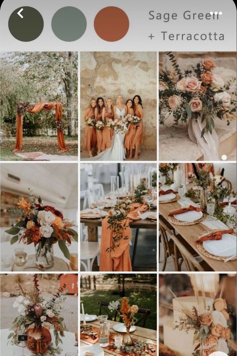 Color Schemes Fall, Copper Wedding Colors, Southwest Wedding, Wedding Colour, Copper Wedding, Autumn Wedding, Vow Renewal, Wedding Themes, Wedding Inspo