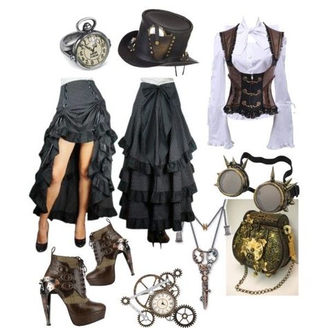 Steampunk by iidapollari on Polyvore featuring polyvore, fashion, style, HADES, Overland Sheepskin Co. and clothing Steampunk Costume Women, Steampunk Womens Fashion, Victorian Steampunk Fashion, Steampunk Outfits Women, Steampunk Fashion Women, Steampunk Clothes, Steampunk Outfits, Casual Steampunk, Punk Costume