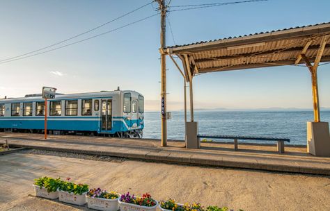 Spring References, Train Japan, Local Train, Japan Train, Japan Country, Scenic Train Rides, Sea Of Japan, Train Route, Travel Japan