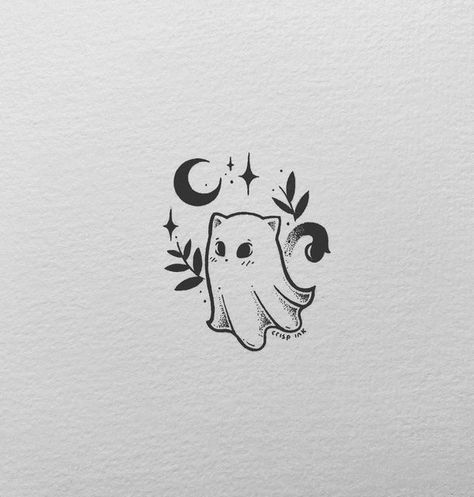 Rachael on Instagram: "Little ghost cat 🐈‍⬛ • • • #kitty #halloween #ghost #ghostie #ink #inkwork #inkdrawing #pen #penwork #pendrawing #illustration #illustrationartists #pigmamicron #art #handdrawn #handsketch #lafayette #louisiana" Ghost Cat Tattoo, Salem Tattoo, Crisp Ink, Ghost Kitty, Hedge Hog, Ghost Tattoo, Lafayette Louisiana, Witch Tattoo, Doodle Tattoo