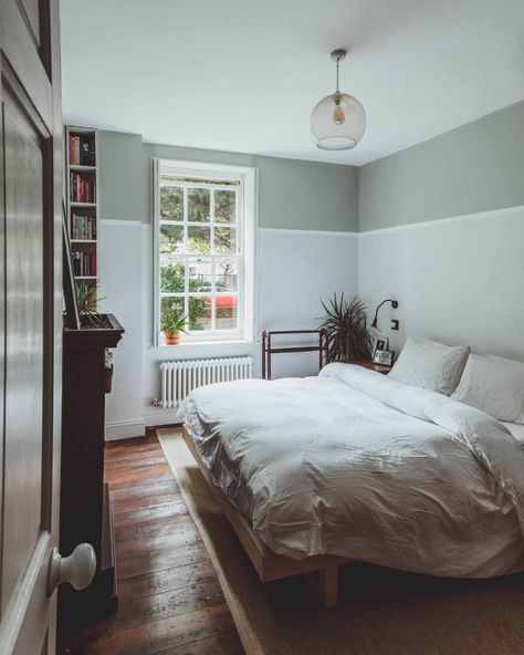 radiator under the window rather than baseboard London Flat Interior, Flat Decor, Dark Floors, House Details, Flat Interior, Dark Wood Floors, Reclaimed Furniture, 4th Street, London Flat