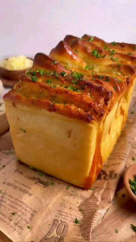 Pin on Food Fresh Yeast, Flaky Salt, Tasty Baking, Bread Recipes Homemade, Bread Flour, Food Videos Cooking, Whole Milk, Dry Yeast, Garlic Bread