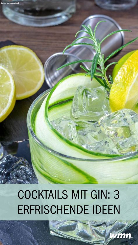 Für alle Cocktail-Liebhaber, die mehr als Gin & Tonic probieren wollen, haben wir drei erfrischende Ideen mit Gin. Gin Alcohol Drinks, Gin Tonic Cocktail, Pink Gin, Gin Fizz, Gin Tonic, Gin And Tonic, Gin, Alcoholic Drinks, Drinks