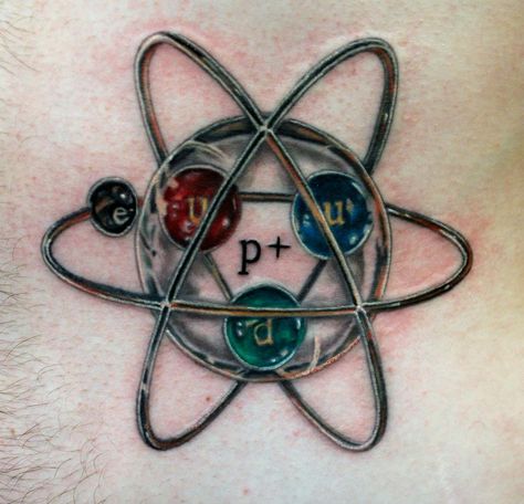 Cool Hydrogen Atom tattoo! #geek #chemistry Hydrogen Atom Tattoo, Physics Tattoos, Atom Tattoo, Science Tattoo, Science Tattoos, Molecule Tattoo, Pretty Tattoo, Hydrogen Atom, Concord Nh