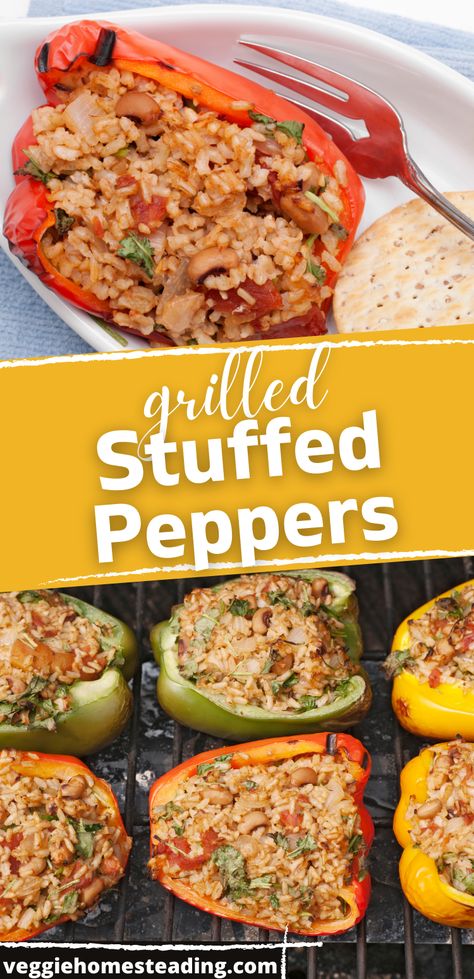 Stuffed Peppers Bbq, Hawaiian Stuffed Peppers, Blackstone Stuffed Peppers, Stuffed Peppers On Grill, Stuffed Peppers Grilled, Stuffed Peppers On The Grill, Grilled Stuffed Bell Peppers, Bell Pepper Recipes Healthy, Grilled Stuffed Peppers