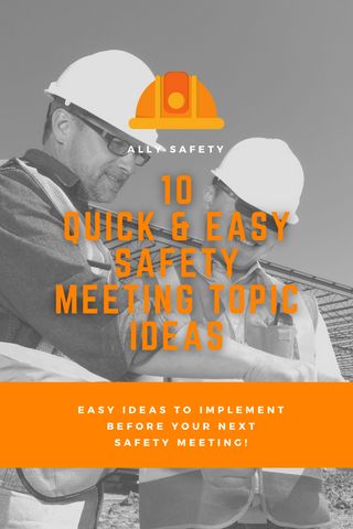 10 Quick and Easy Safety Meeting Topic Ideas Safety Moment Ideas, Safety Moment Topics, Safety Talk Topics, Workplace Safety Tips, Safety Talk, Safety Meeting, Safety Topics, Office Safety, Meeting Ideas