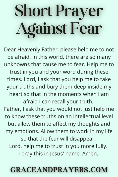 Are you seeking prayers against fear? Fear is a difficult emotion to deal with, we hope that these 6 strong prayers will help you in this journey! Click to read all prayers against fear. Fear Verses, Prayers For When Your Scared, Prayers For Fear, Fear Not, Prayers About Fear, Strong Prayers, Scripture For Fear, Prayers For Worry And Fear, Prayer For Fear And Worry