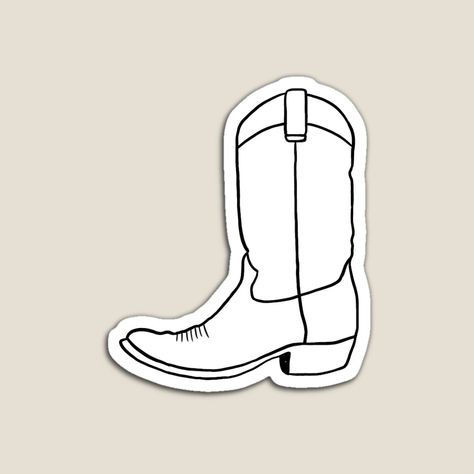 Get my art printed on awesome products. Support me at Redbubble #RBandME: https://www.redbubble.com/i/magnet/Cowboy-boot-simple-outline-by-Madeline-13/126409393.TBCTK?asc=u Cowboy Boot Clipart, Inside Tattoo, Boot Clipart, Diy Gifts For Mom, Outline Designs, Music Note, Cowboy Boot, Art Stuff, Big Sale