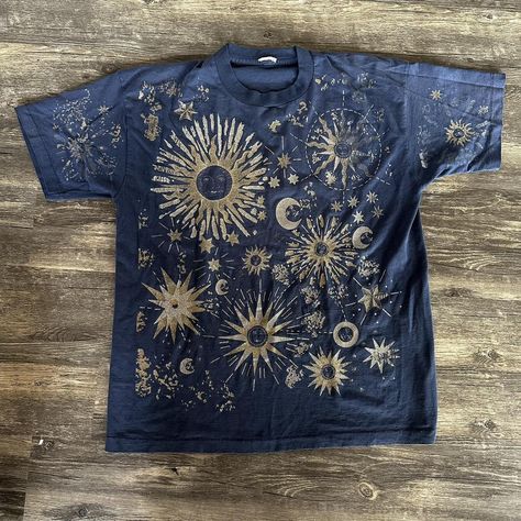 Vintage Astrology Sun and Stars Moon Tee AOP 90s Single Stitched Hippie Vintage Astrology, Stars Moon, Sun And Stars, Stars And Moon, Blue Man, Astrology, Mens Accessories, Men's T Shirt, Moon