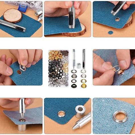 How To Add Eyelets To Fabric, How To Put Eyelets In Fabric, How To Install Grommets, Eyelets Diy Tutorials, Busniss Ideas, Grommets Diy, Tshirt Dress Diy, Diy Corset, Diy Pants