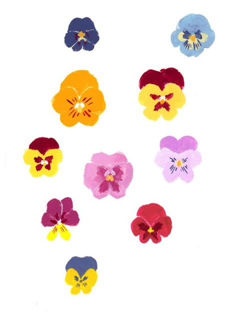 Flower Illustration Art, Illustrated Flowers, Flower Illustration, Floral Illustrations, Pansies, Painting Inspiration, Art Inspo, Cute Art, Art Journal