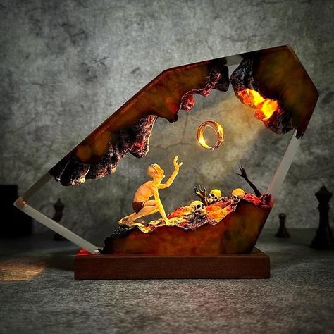 Amazon.com: Fantasy world, Ri.ng OT da.rk lo.rd lamp, The Ho.b.bit, Custom Epoxy Resin Lamp, Resin Wood Art Lamp, Home decor, gift for him (Small) : Handmade Products Wood Epoxy Lamp, Resin 3d Art, Diy Resin Lamp, Ocean Lamp, Small Bedside Table Lamps, Resin Wood Art, Epoxy Resin Lamp, Rings Resin, Wooden Lamp Base