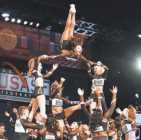 Cool Cheer Pictures, Preppy Cheer Pics, Competitive Cheer Aesthetic, Brandon Allstars, Cheer Photo Poses, Great White Sharks Cheer, Cheer Goals, Cheer Aesthetic, Cheer Photo