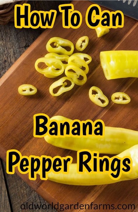 Hot Pepper Rings Canning, Canning Mixed Peppers, Diy Banana Pepper Rings, Pickled Pepper Rings, Canning Mild Banana Peppers, How To Preserve Peppers From Garden, Mild Pepper Rings Recipe, How To Make Banana Pepper Rings, Banana Pepper Rings Canning