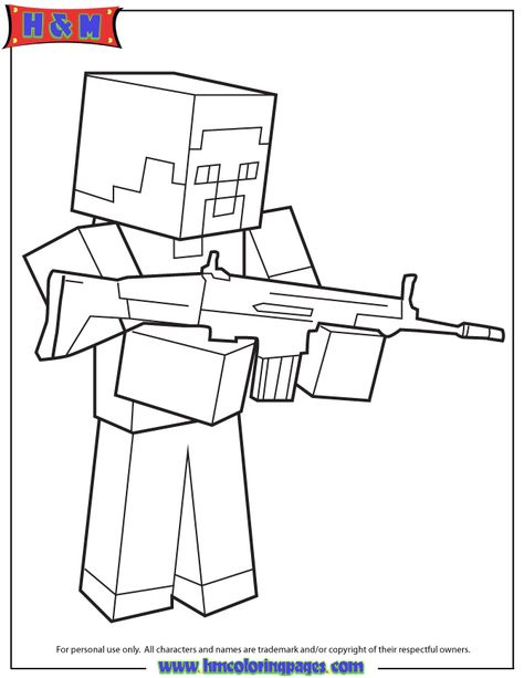 steve-with-machine-gun-coloring-page.gif 670×867 pixels Minecraft Colouring Pages, Minecraft Colouring, Minecraft Steve Coloring Pages, Minecraft Download, Fallout Coloring Pages, Printable Minecraft Coloring Pages, Police Car Coloring Page, Minecraft Printables, Minecraft Coloring Pages