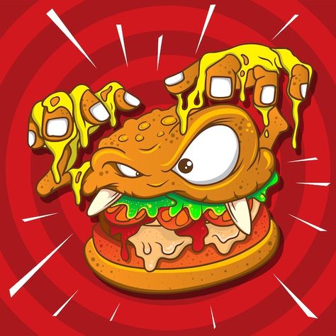 Tournament Logo, Burger Vector, Premium Vector Cartoon, Vector Cartoon, Food Inspo, Logo Ideas, Cartoon Character, Cheeseburger, Cartoon Characters