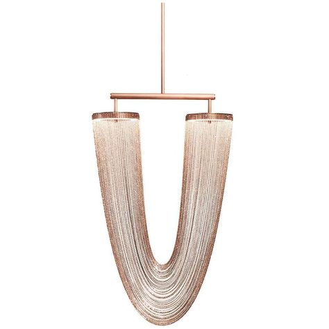 Otero Small Chandelier In Satin Copper with Copper Chains by Larose Guyon 1 Parisian Beauty, High End Lighting, Aged Copper, Small Chandelier, Copper Rings, Copper Chain, Aged Brass, Metal Finishes, Warm Light