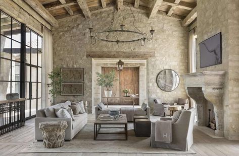 Step inside this absolutely breathtaking Provencal lake house in Texas Texas Ranch Homes, House In Texas, House Mediterranean, Ranch Homes, Beautiful Outdoor Living Spaces, Texas Ranch, Modern Ranch, Texas Homes, French Country House