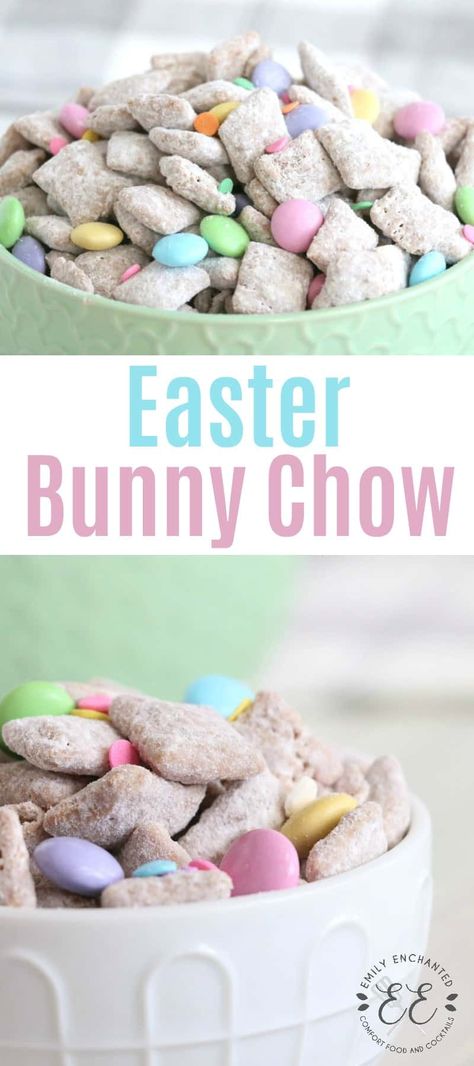 Easter Bunny Chow Snack Mix Recipe Easter Bunny Chow, Easter Puppy Chow, Bunny Chow Recipe, Easter Bunny Desserts, Easter M&ms, Chow Recipe, Bunny Chow, Puppy Chow Recipes, Easter Snacks