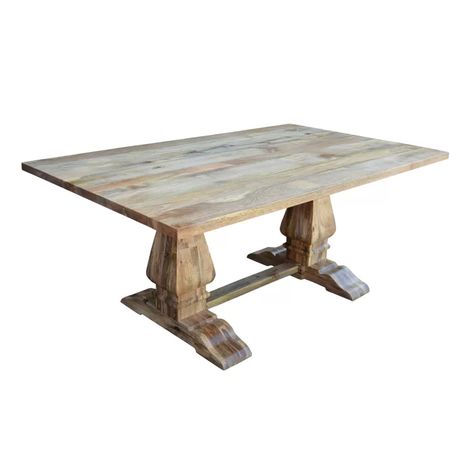 Millwood Pines Harley Solid Wood Dining Table | Wayfair.ca Dining Table Size, Dining Table Sizes, Dining Table Online, French Country Decor, Solid Wood Dining Set, Trestle Dining Tables, 7 Piece Dining Set, Solid Wood Dining Table, Solid Mango Wood