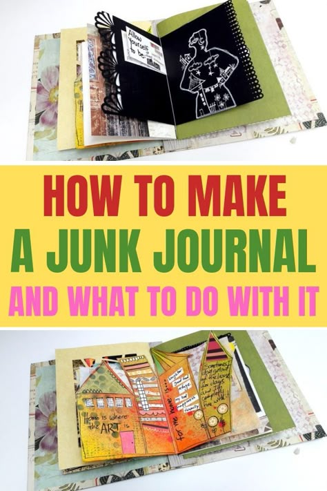 How to easily make a junk journal and what to do with it Journal Book Ideas, Junk Journaling Ideas, Diy Junk Journal, Homemade Journal, Smash Book Ideas, Handmade Journals Diy, Junk Journal Inspiration, Glue Books, Journals Diy