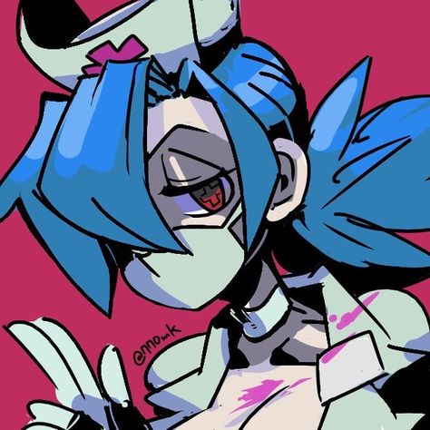 Valentine Skullgirls, God Father, Anime Character, Pixel Art, On Twitter, Twitter, Hair, Anime, Art