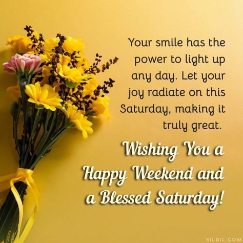 Good Saturday morning, my beautiful friends and family! 🌞 Let's embrace the weekend with open hearts and joyful spirits. Take time to cherish the little moments, enjoy the beauty around you, and make wonderful memories with loved ones. Wishing you all a blessed and happy weekend! #WeekendVibes #JoyfulLiving #CherishTheMoments Happy Saturday Blessings Weekend Quotes, Blessed Saturday Happy Weekend, Saturday Blessings Inspiration, Saturday Bible Verse, Happy Saturday Blessings, Happy Journey Quotes, Good Morning Saturday Wishes, Saturday Inspiration, Good Saturday Morning